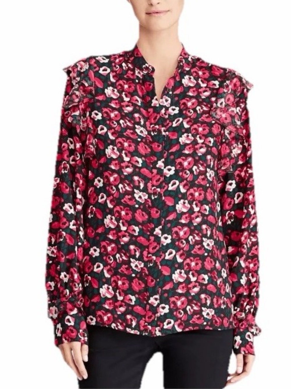 Ralph Lauren Floral Button-Up Blouse XL - NWOT